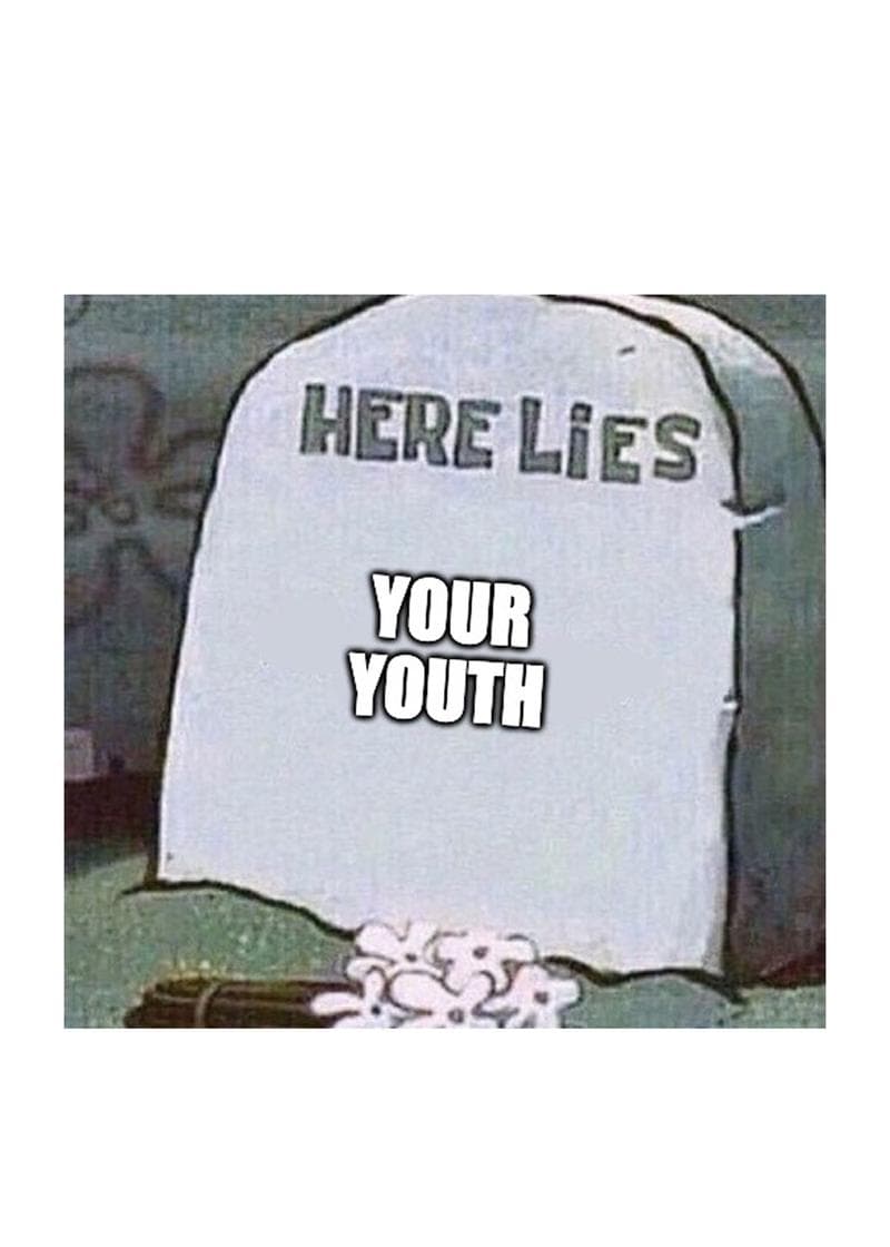 Here Lies Your Youth Birthday Card card