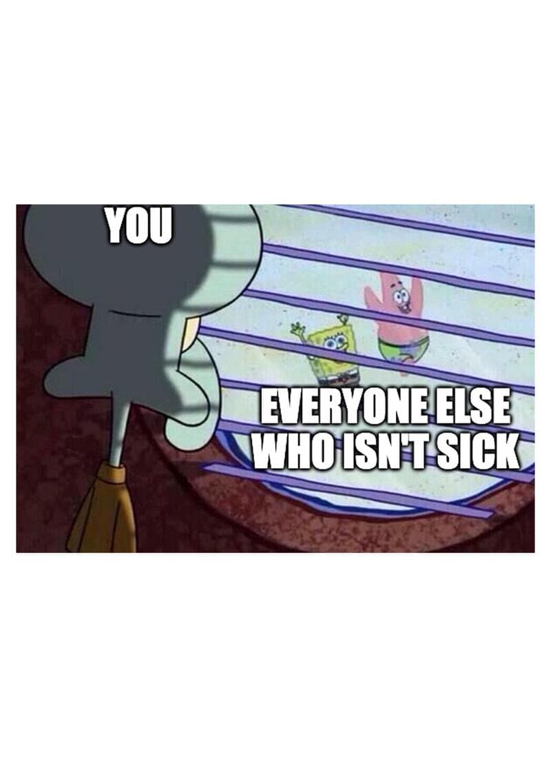 Sick Day Spongebob Window Card card