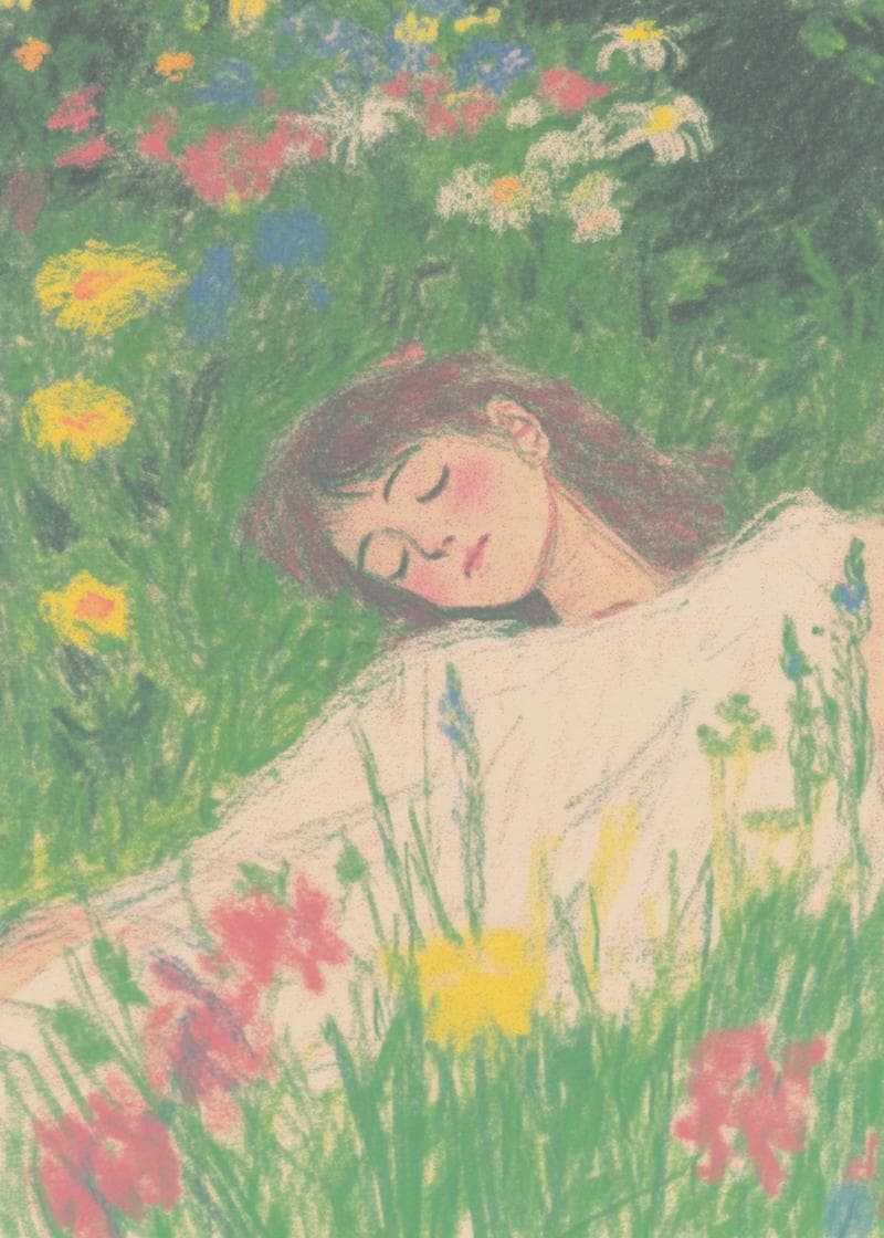 Resting in Flowers Card card