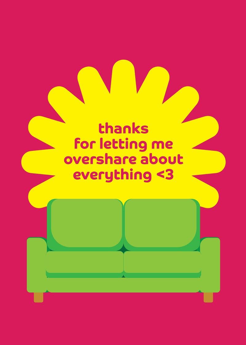 Thanks for Letting Me Overshare Card