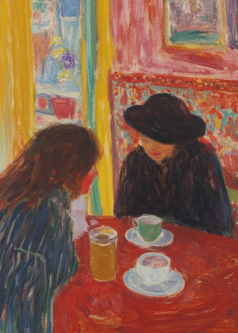 Café Conversation Friendship Card card