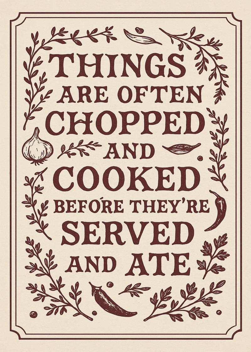 Chopped Cooked Served Ate Card card