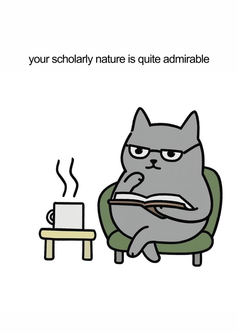 Scholarly Cat Admirable Nature Card card