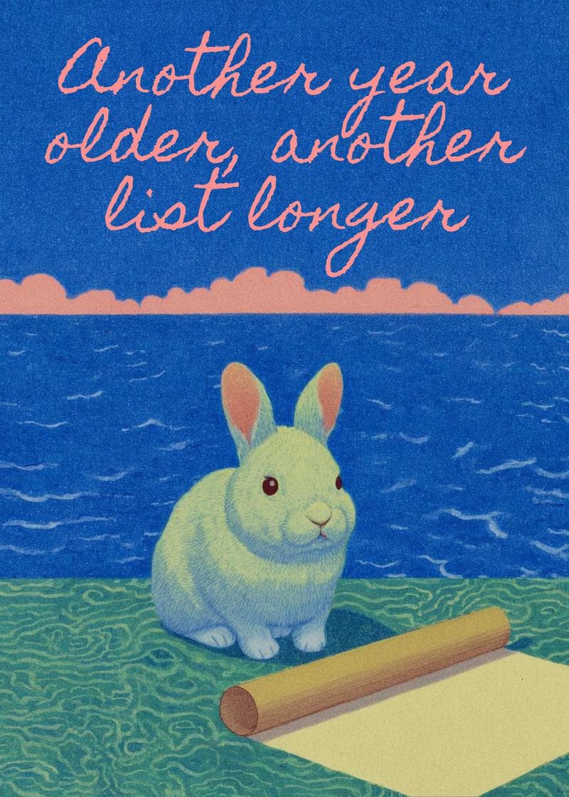 Bunny Birthday List Card card