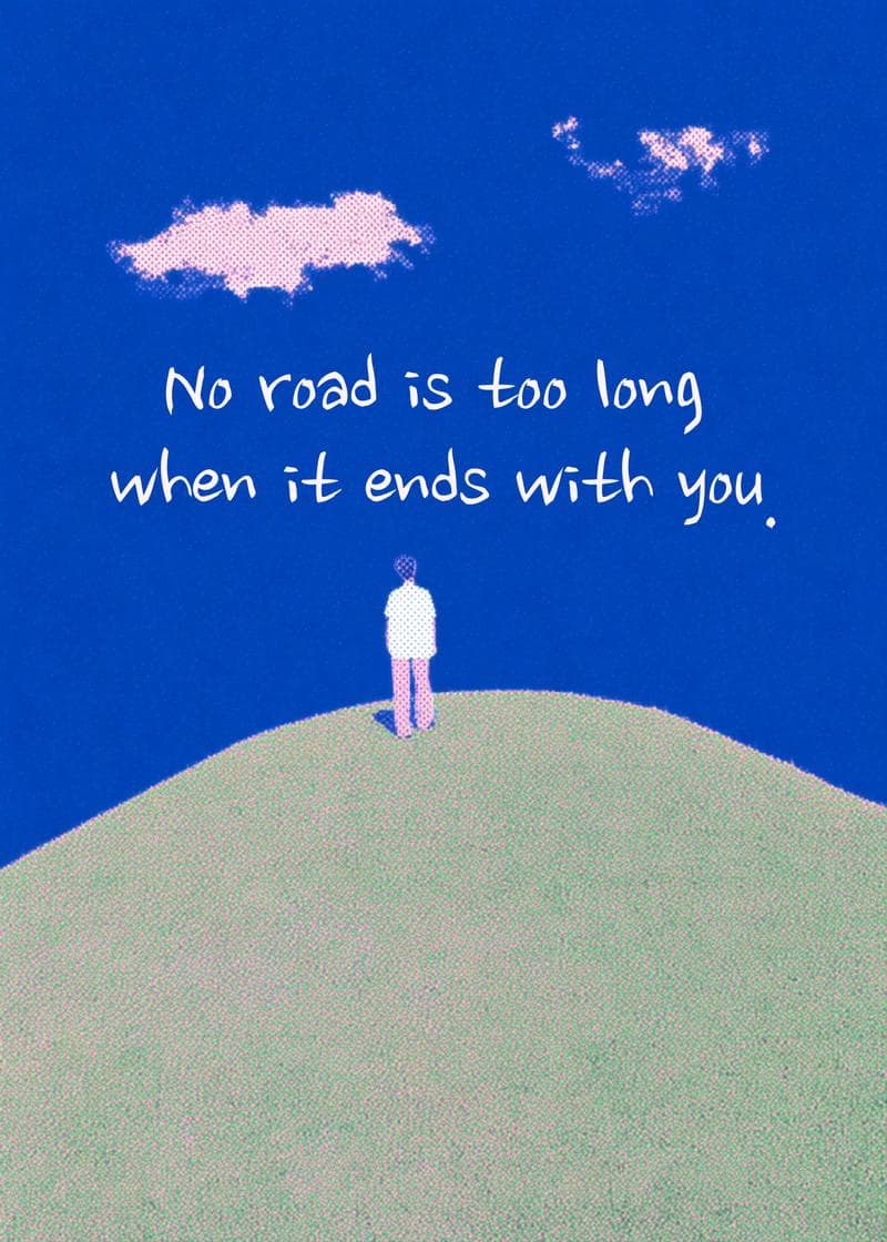 No Road Too Long Love Journey Card card