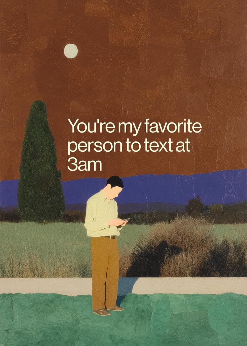 Favorite Person to Text at 3am Card card