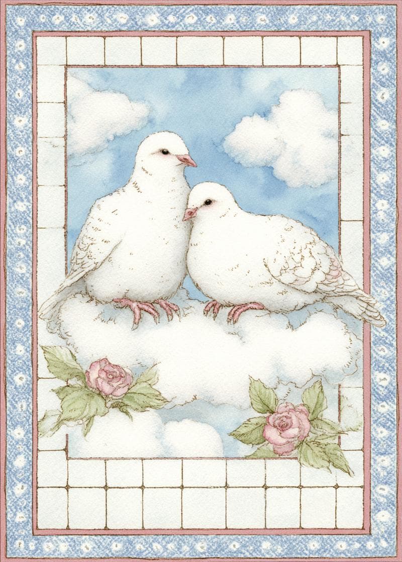 Doves in Love Anniversary Card card