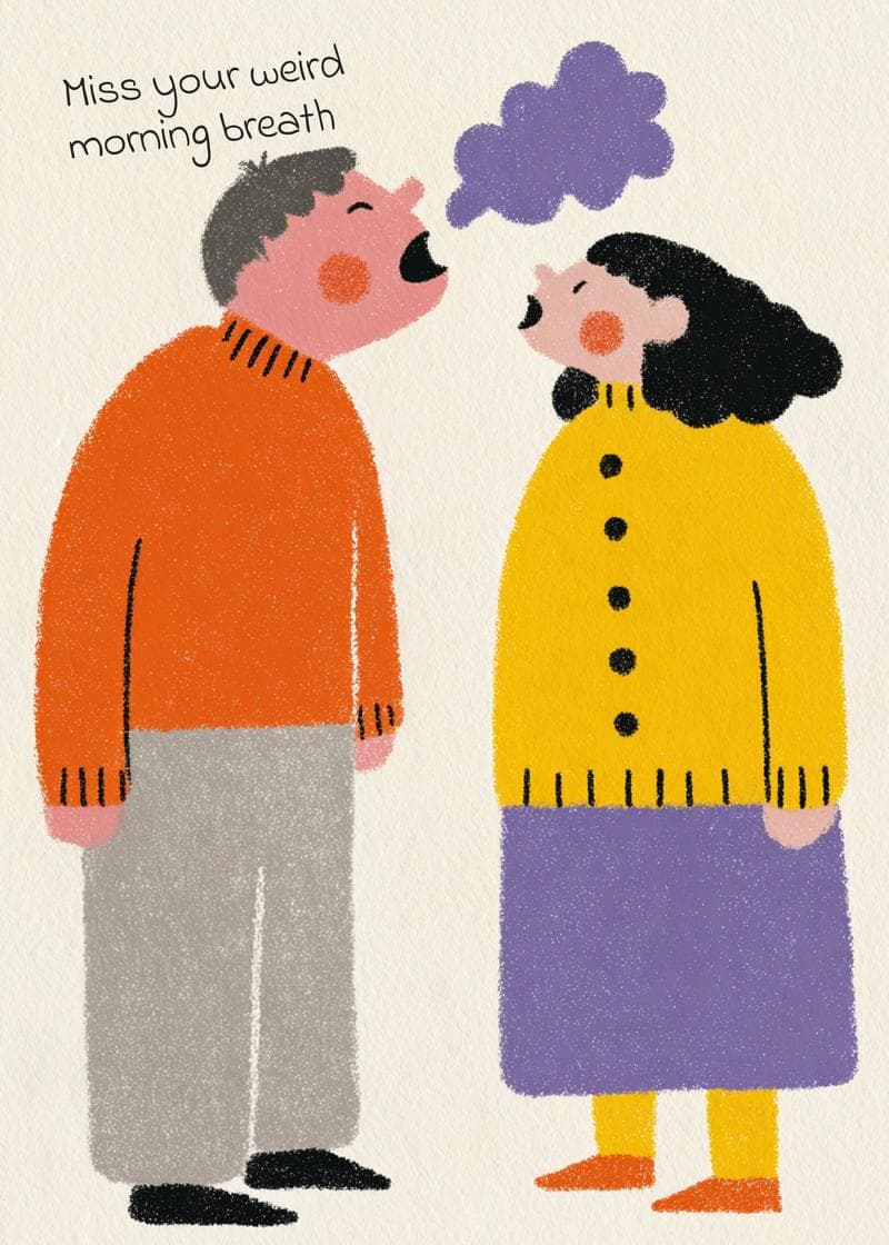 Funny Morning Breath Miss You Card card