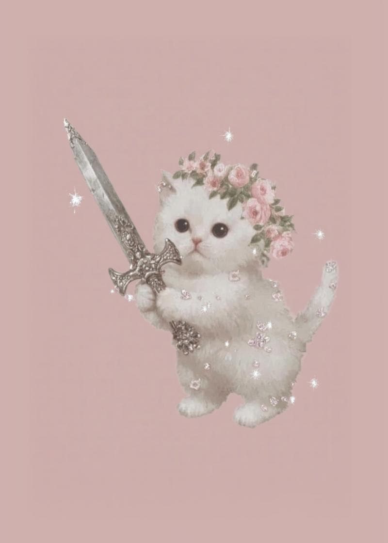 Cute Cat Warrior Card card