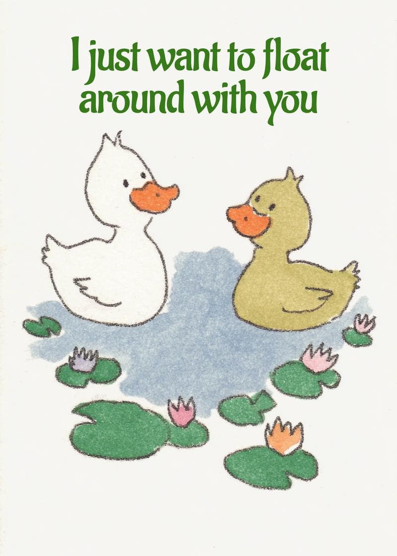 i just want to float around with you card