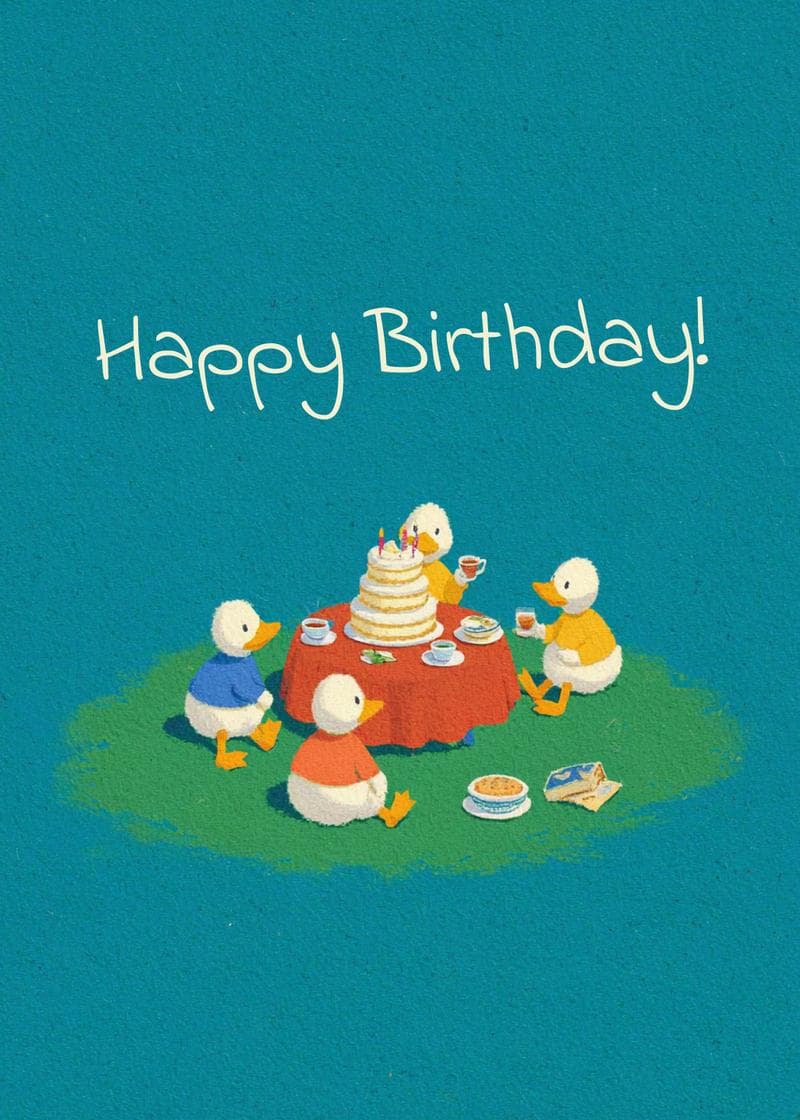 Duck Party Birthday Card card