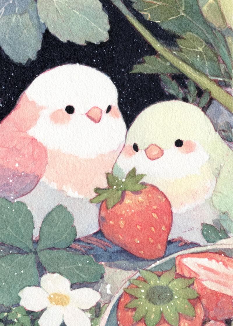 Sweet Pair of Lovebirds card