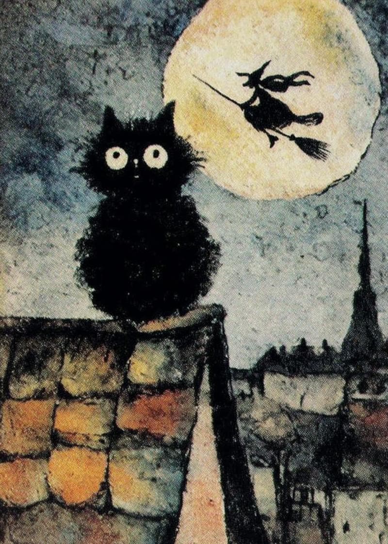 Whimsical Witchy Night card