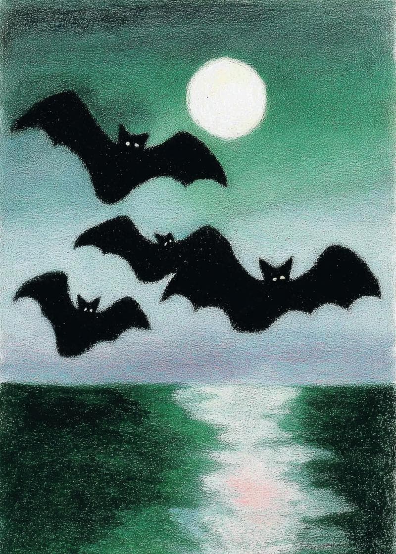 Moonlit Bat Flight card