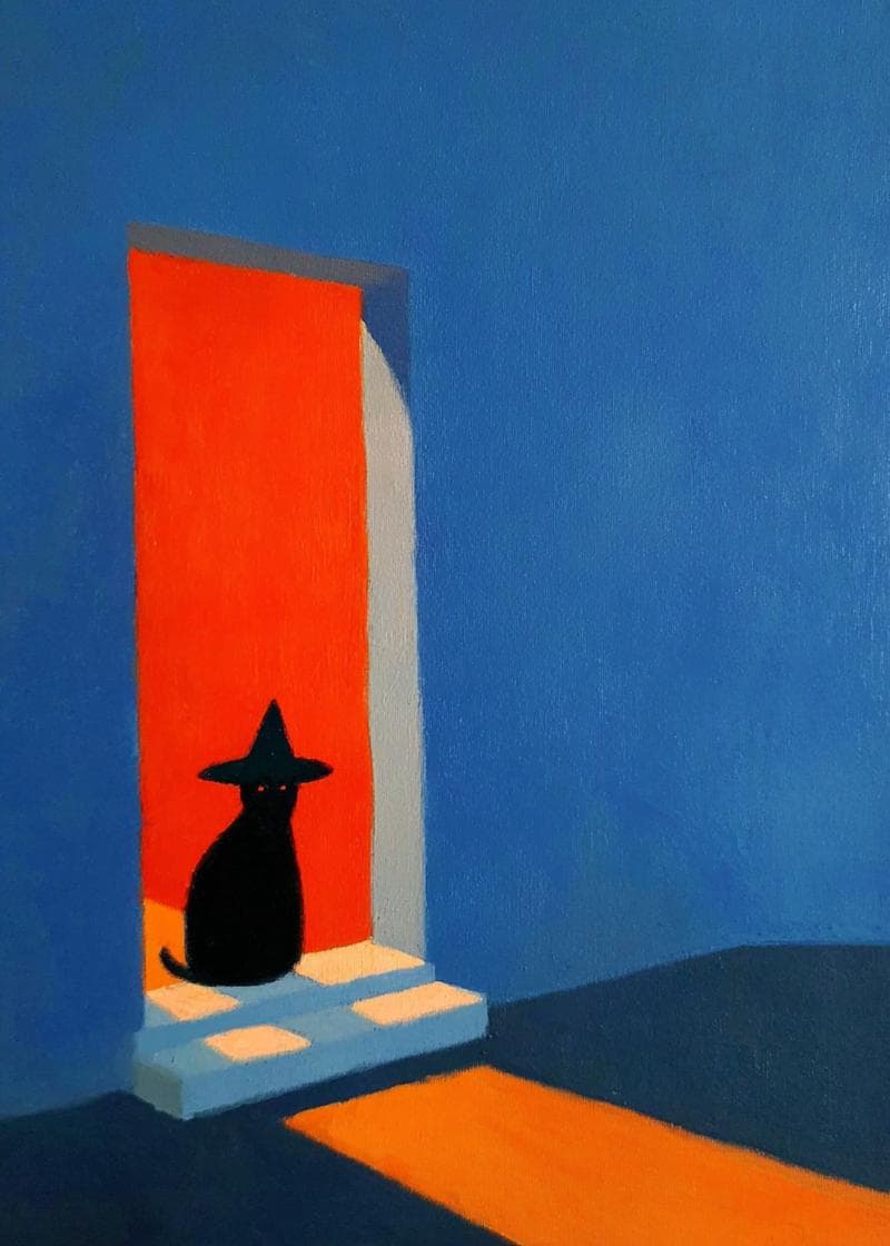 Spooky Cat Doorway Charm card