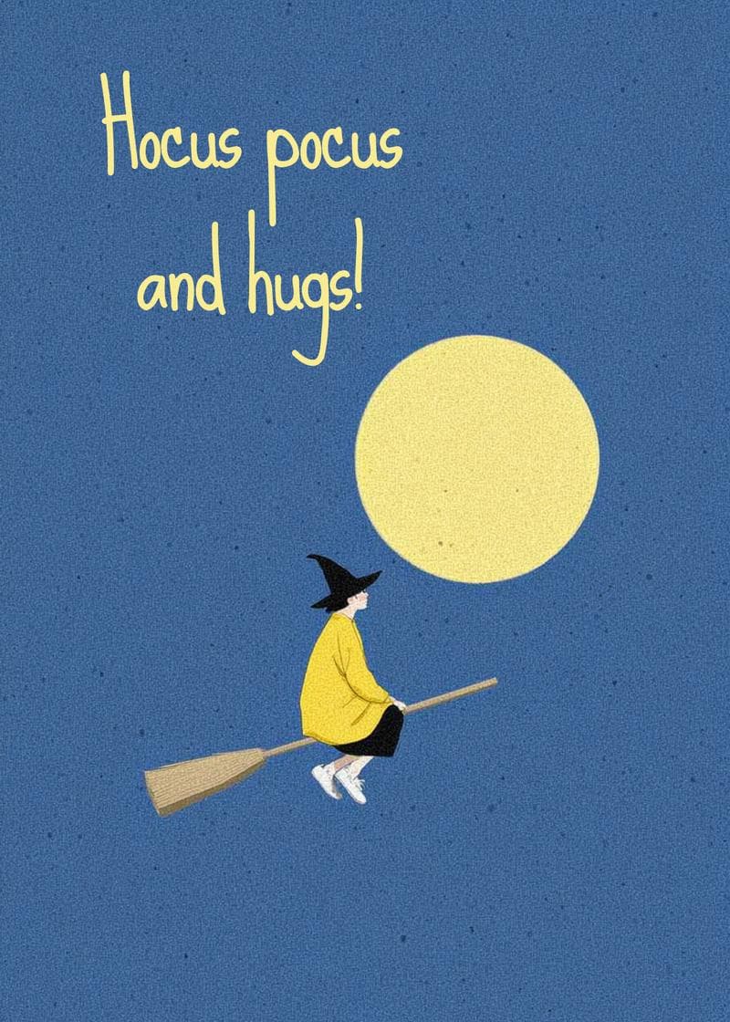 Witchy Hugs and Magic Smiles card