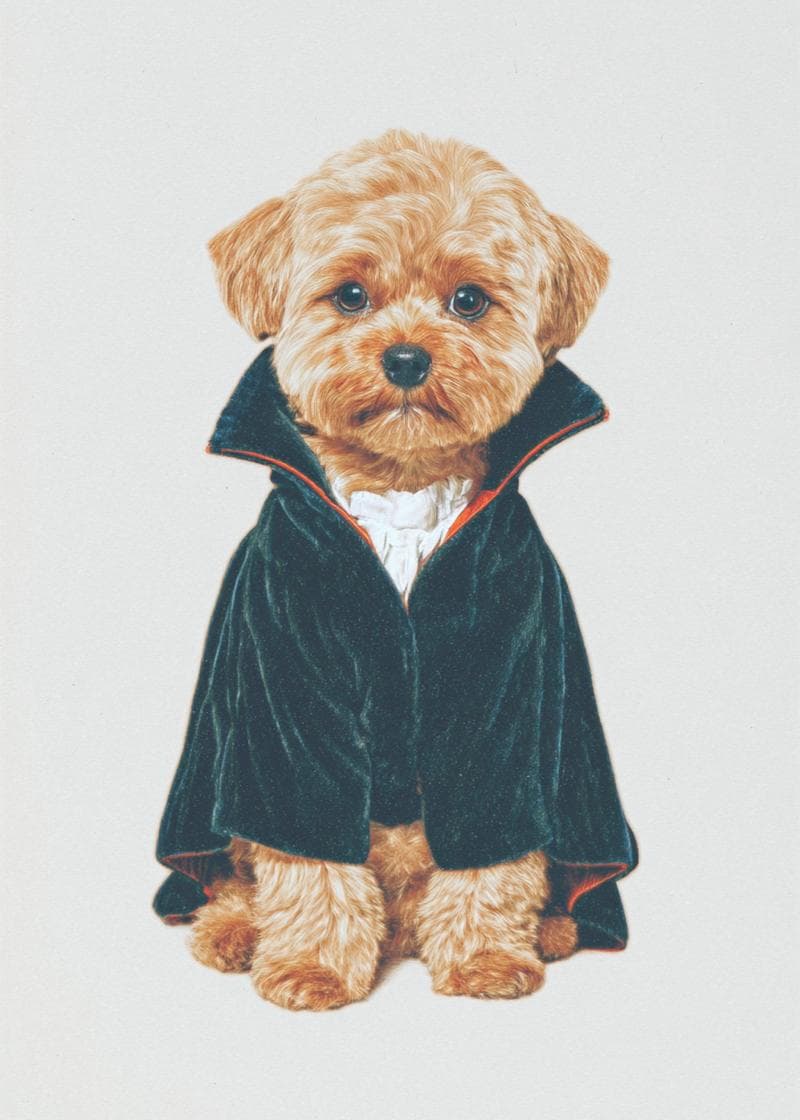 Cute Pup in Costume Card card