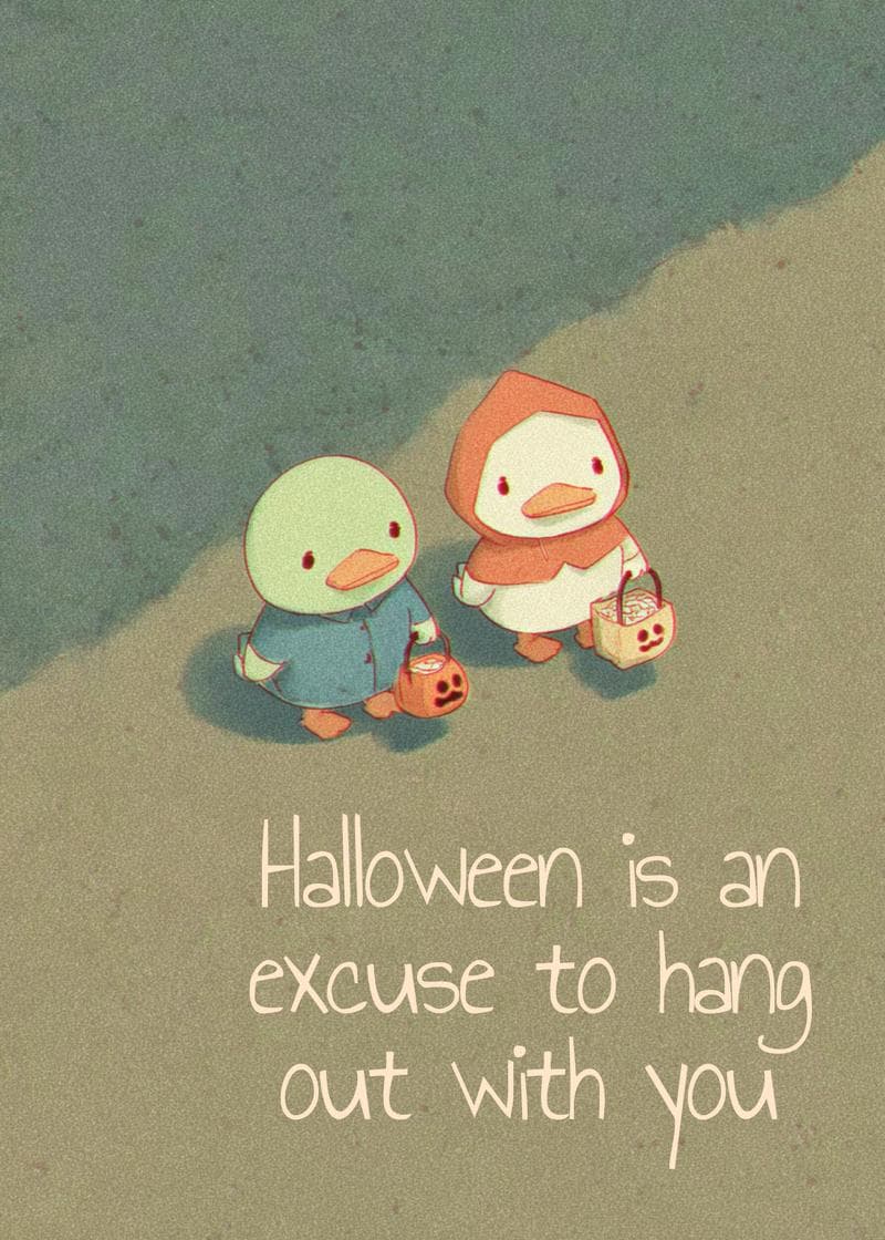Cute Halloween Hangout Card card