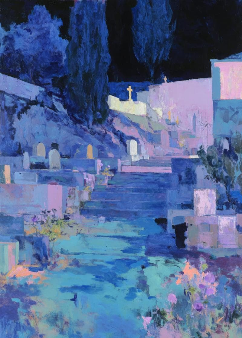 Tranquil Twilight Cemetery card