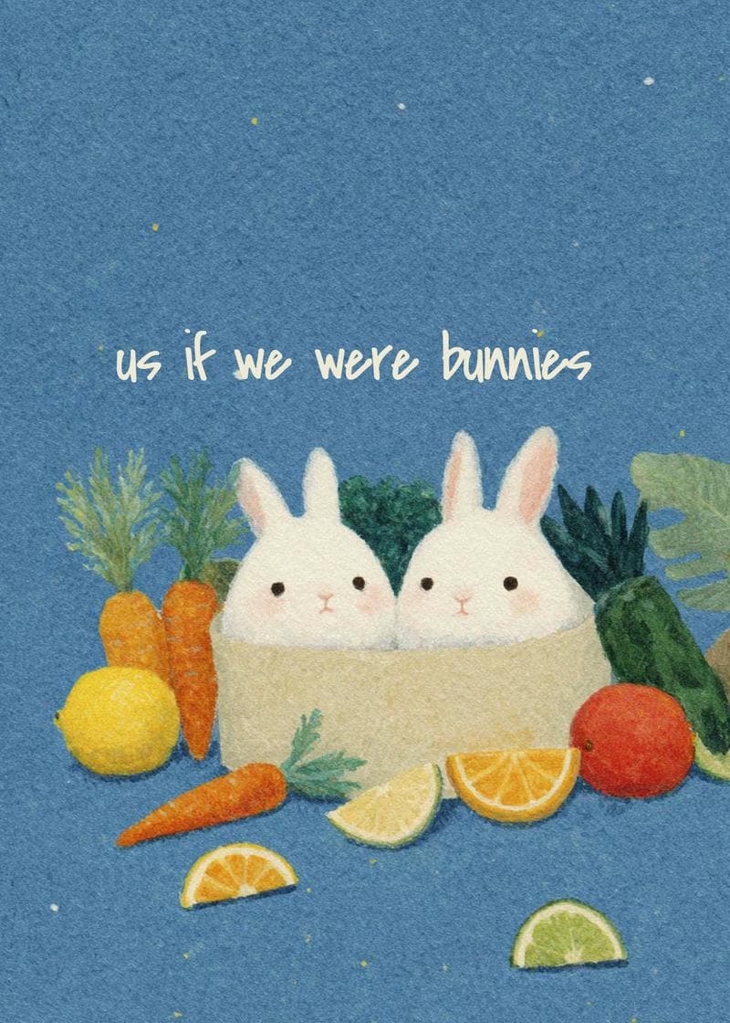 Cute Bunny Duo Greeting Card card