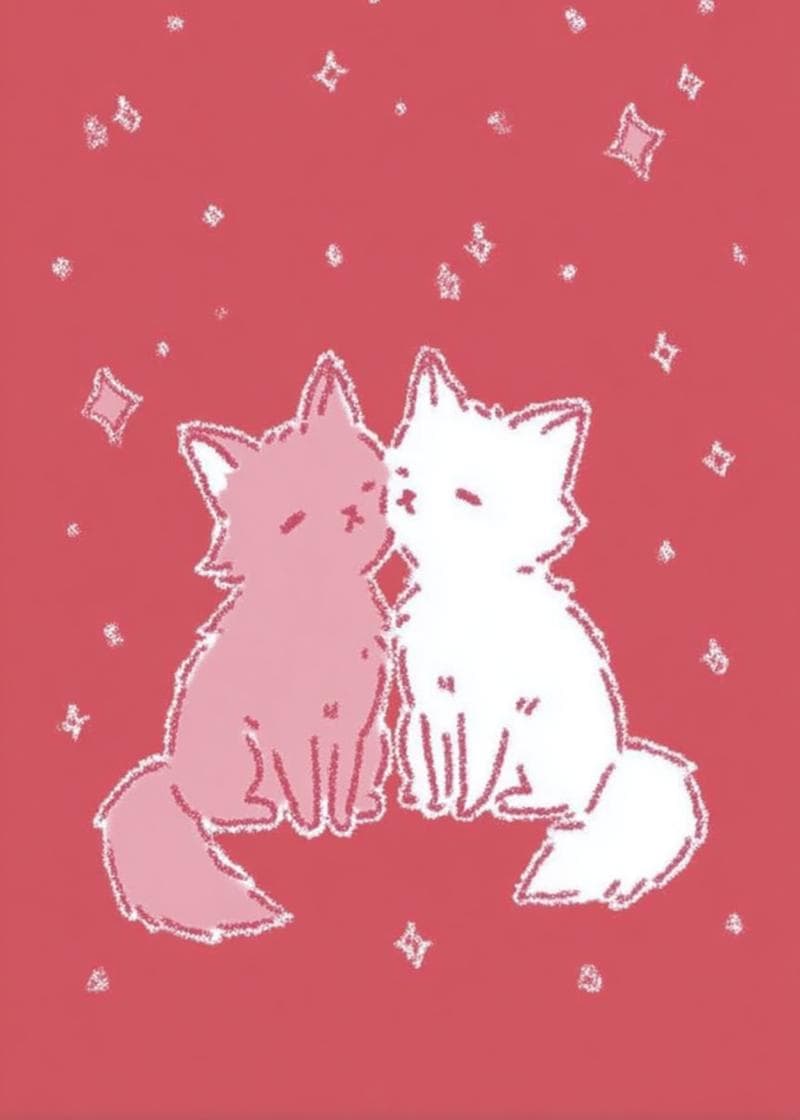 Adorable fox Romance Card card