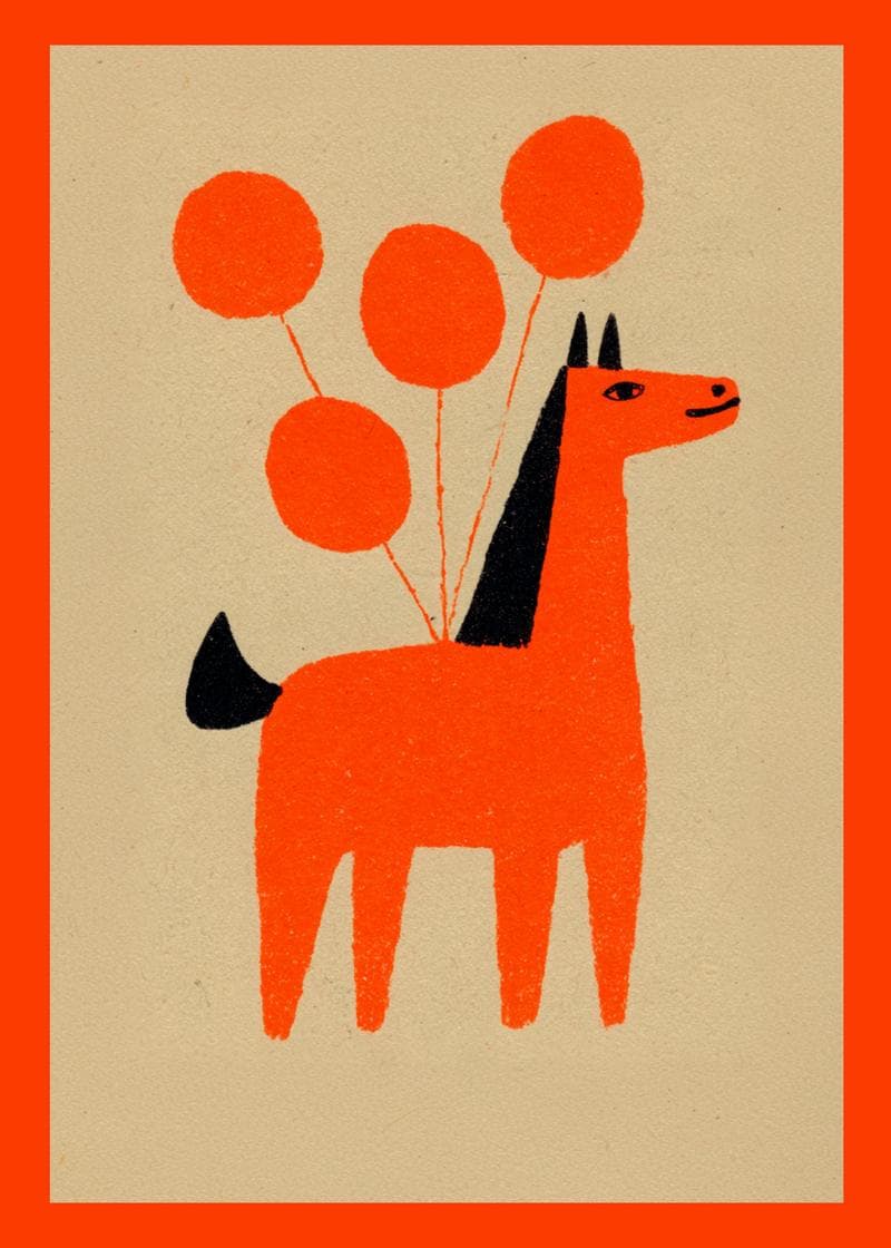 Colorful Balloon Pony Card card