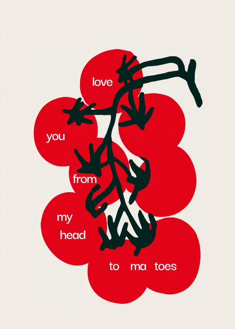 Tomato Love Pun Card card