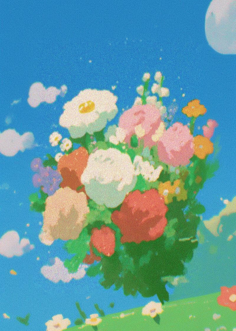 Bright Blooms Under the Sky Card card