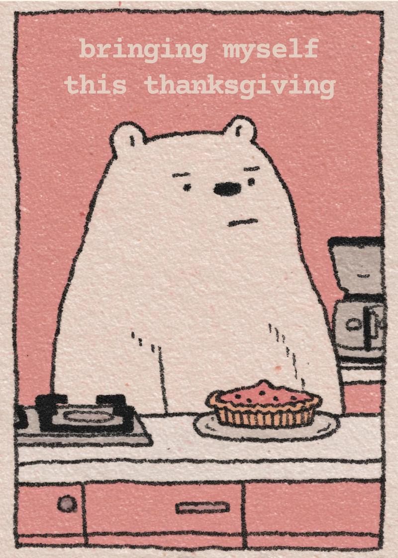 Thanksgiving Bear Humor Card card