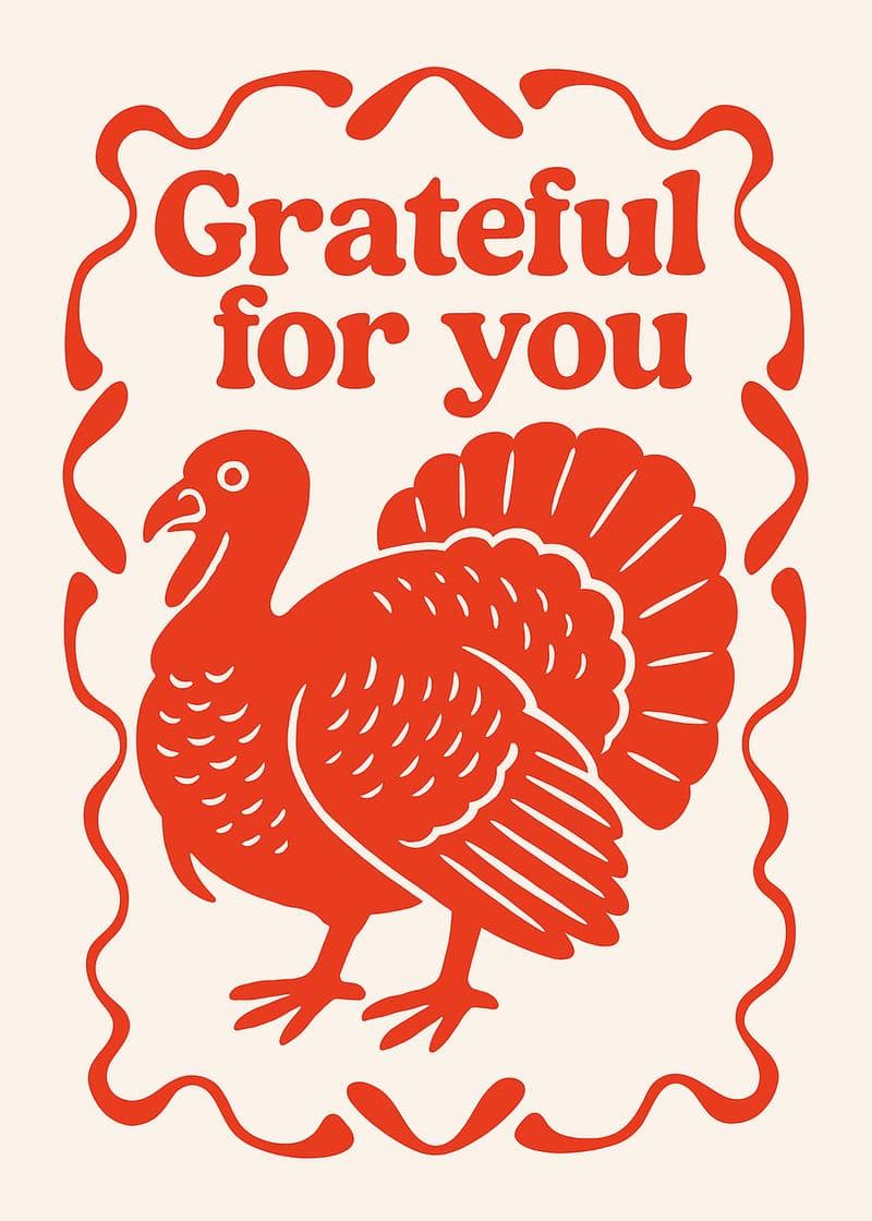 Thankful Turkey Card card
