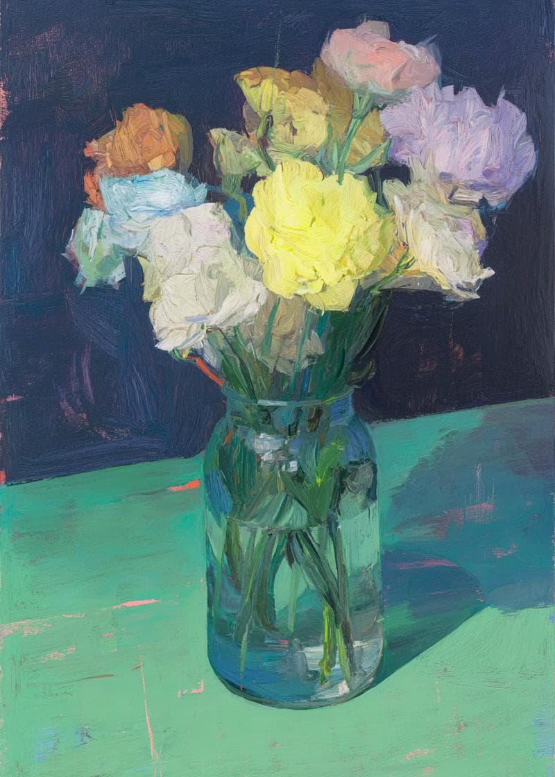 Vivid Blooms in Vase card