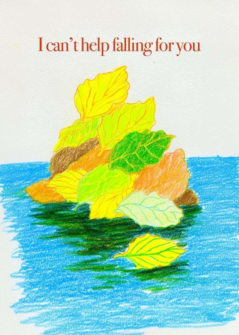Falling for You Leafy Love Card card