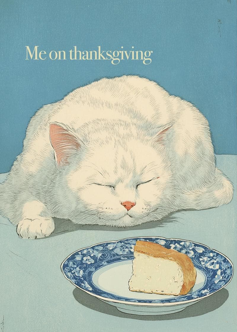 Thanksgiving Catnap Humor Card card