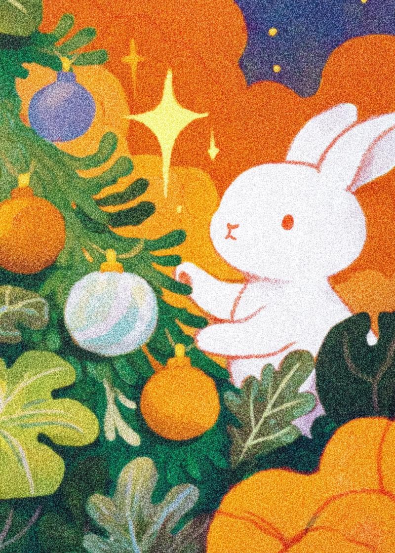 Festive Bunny Holiday Card card