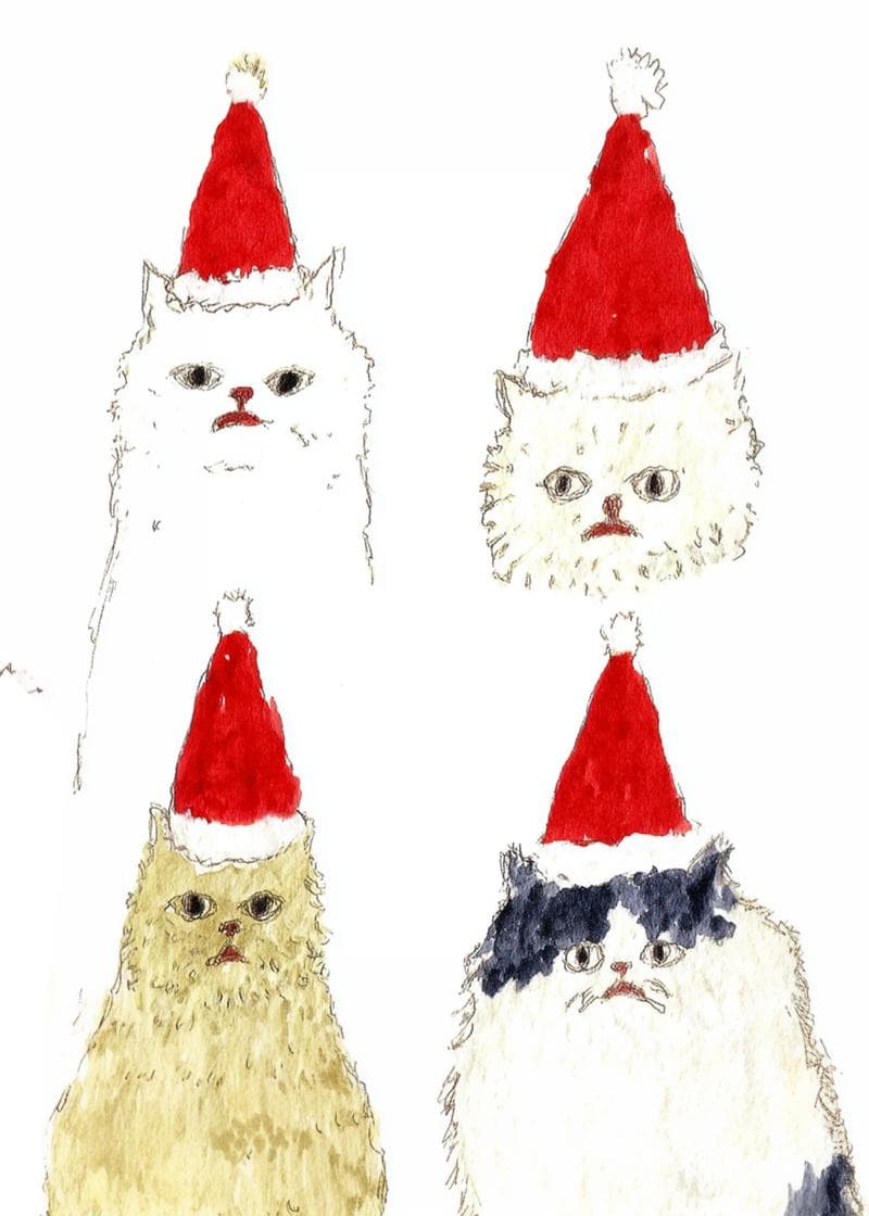 Festive Cats Christmas Greetings card