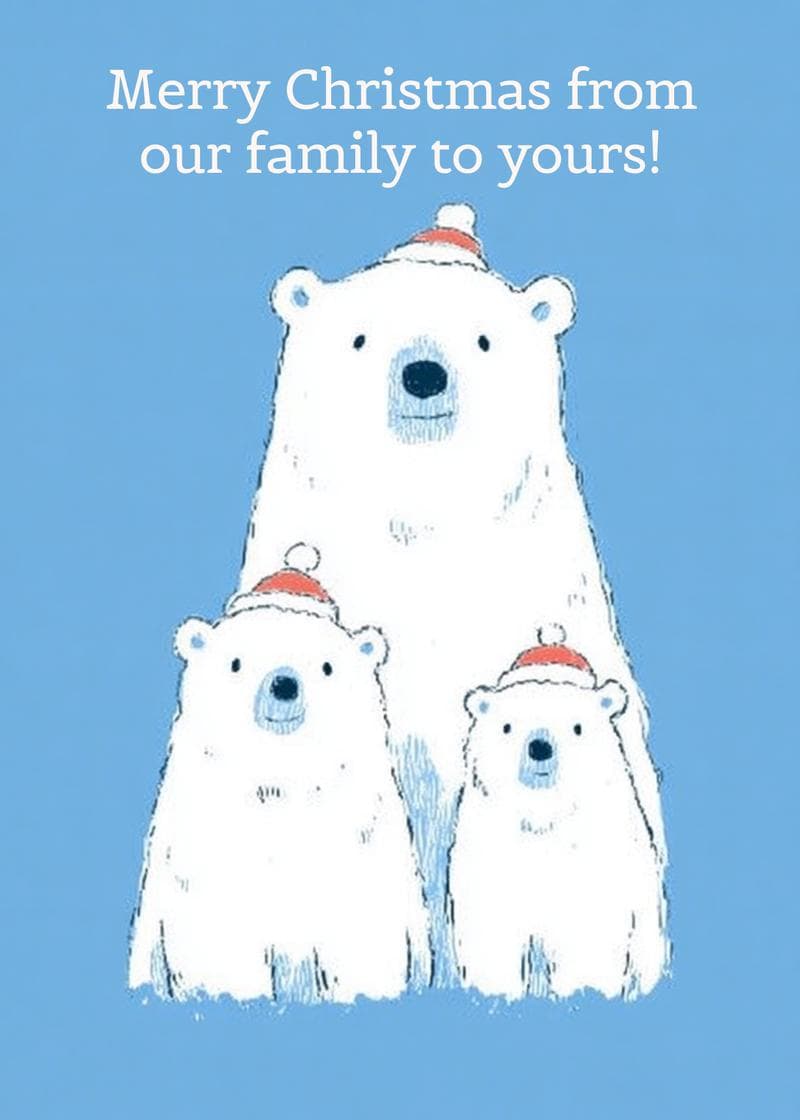 Cozy Polar Bear Christmas Card card