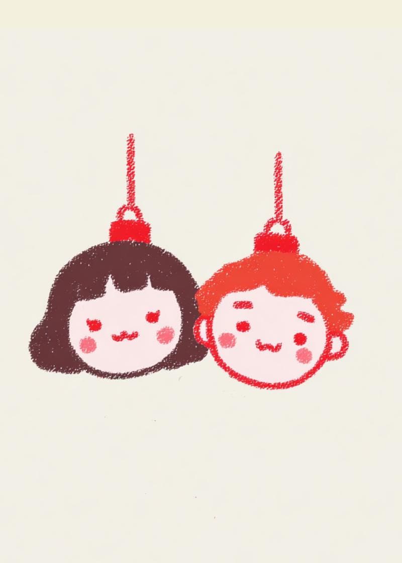 Adorable Ornament Faces Card card