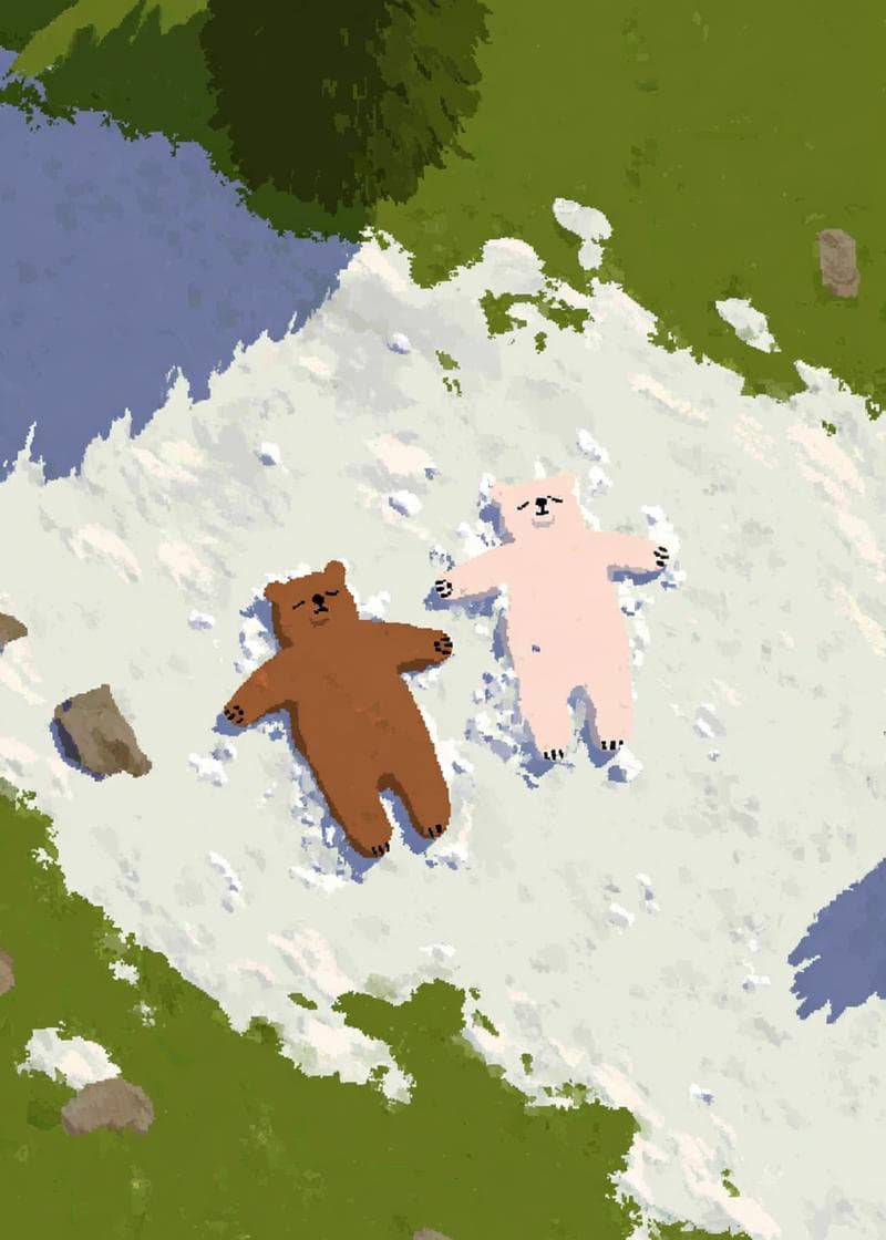 Bear Snow Angels Delight card