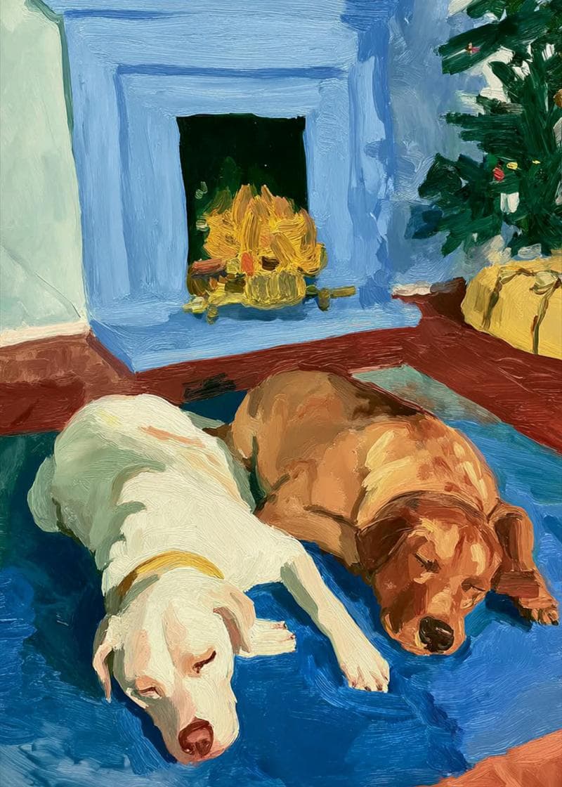 Cozy Canine Christmas Holiday Card card