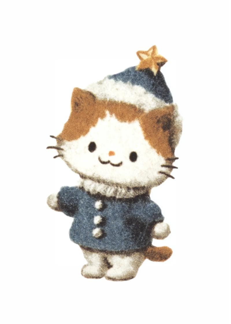 Cute Cat Winter Wishes Card card