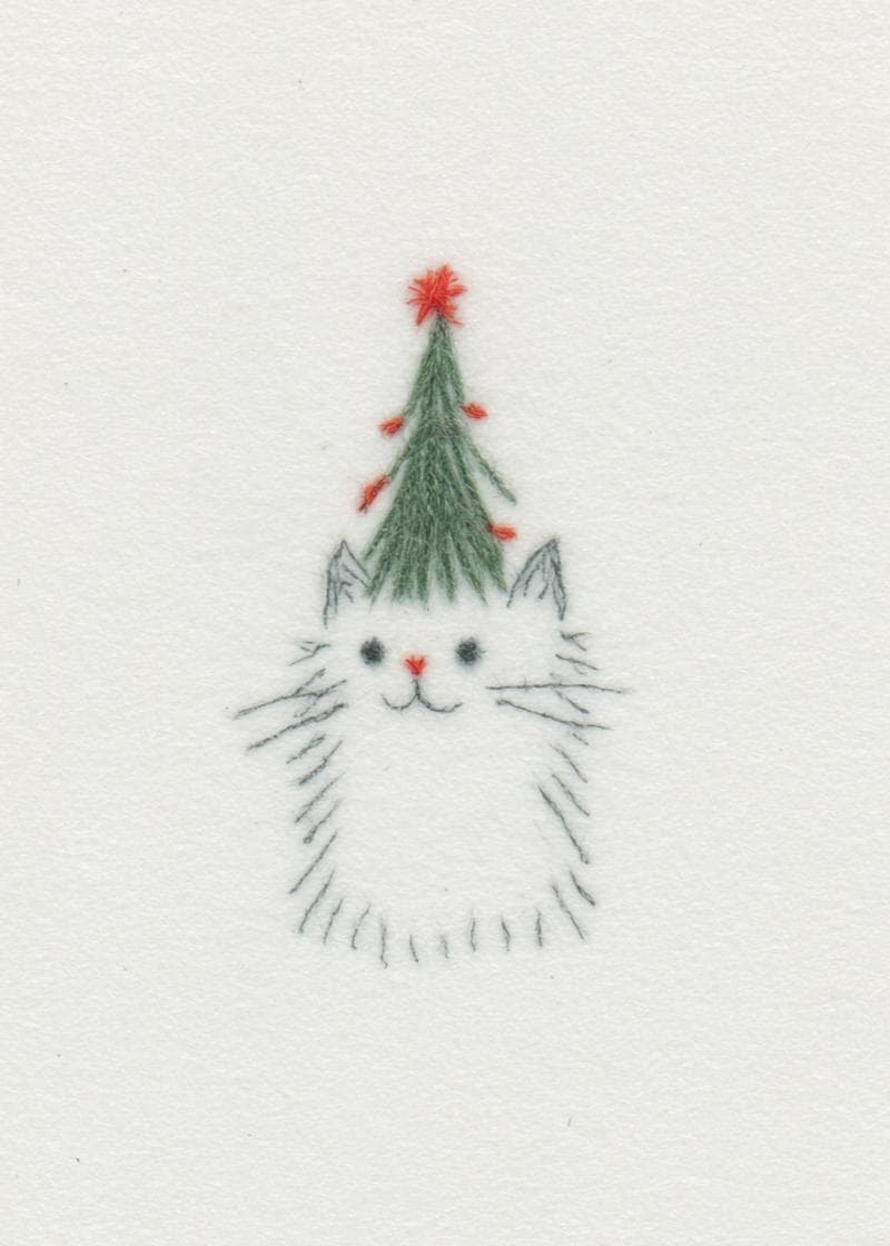 Festive Cat in a Christmas Hat card