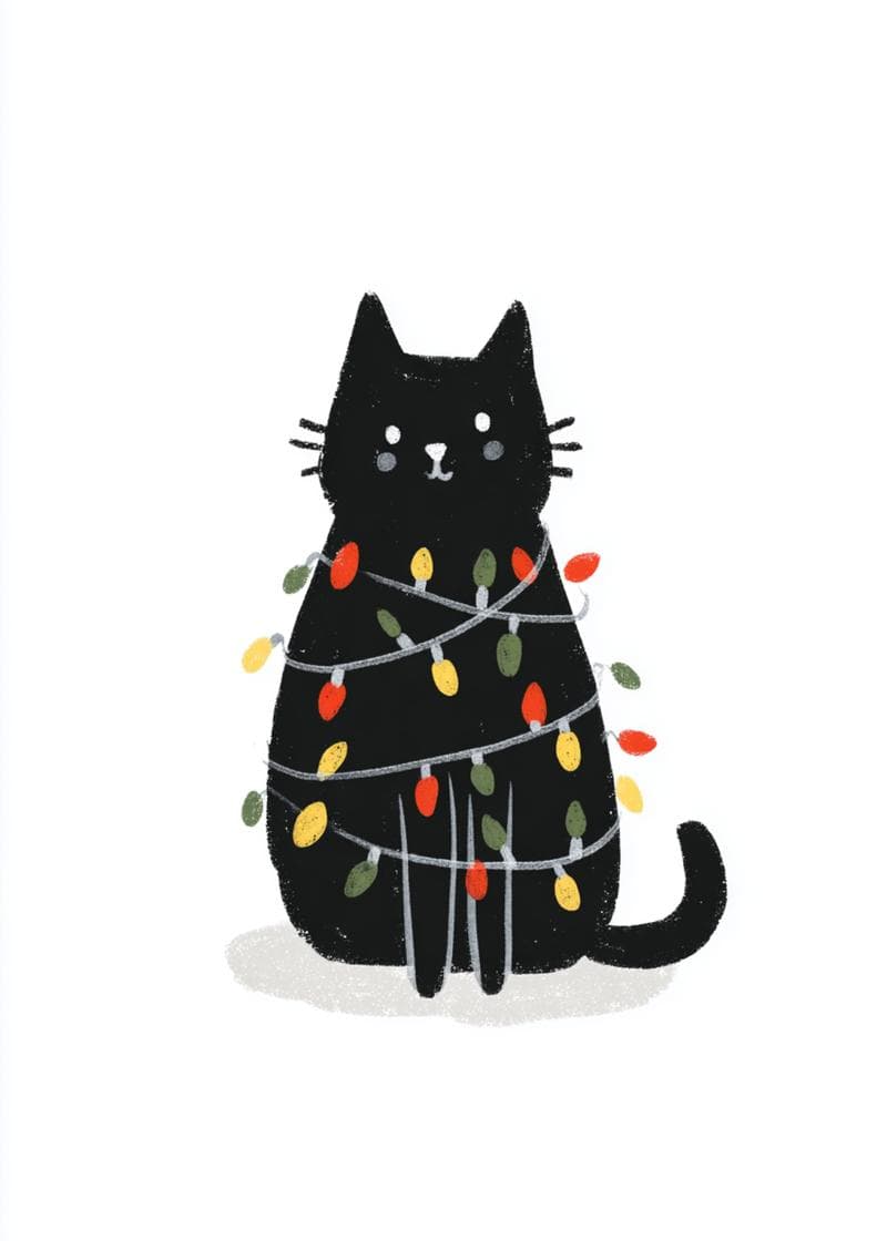 Festive Feline Holiday Cheer card