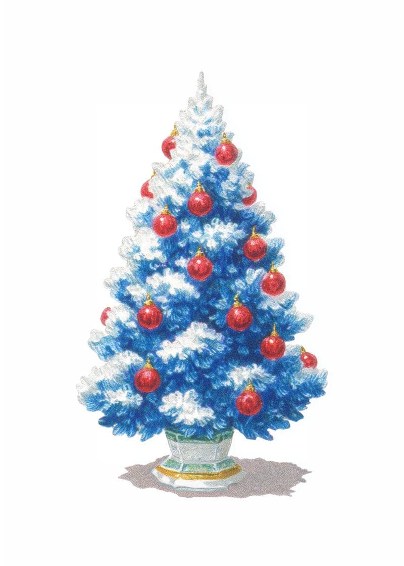 Sparkling Blue Christmas Tree card