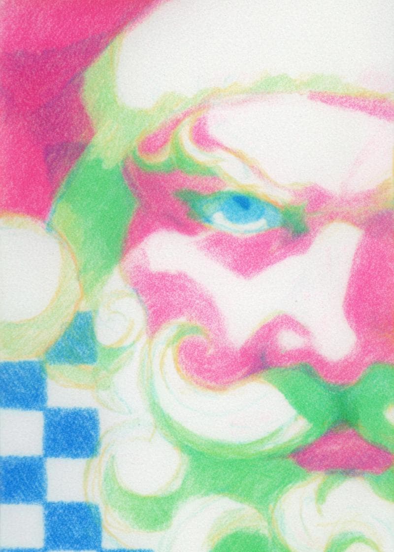 Vibrant Santa Art Christmas Card card