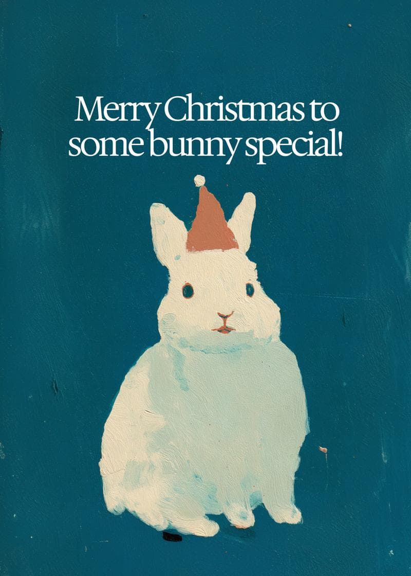 Festive Bunny Christmas Card card