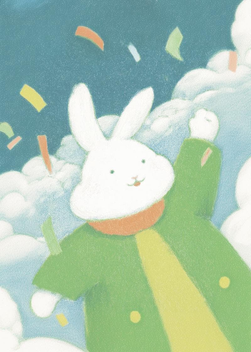 Cheerful Bunny Celebration Card card