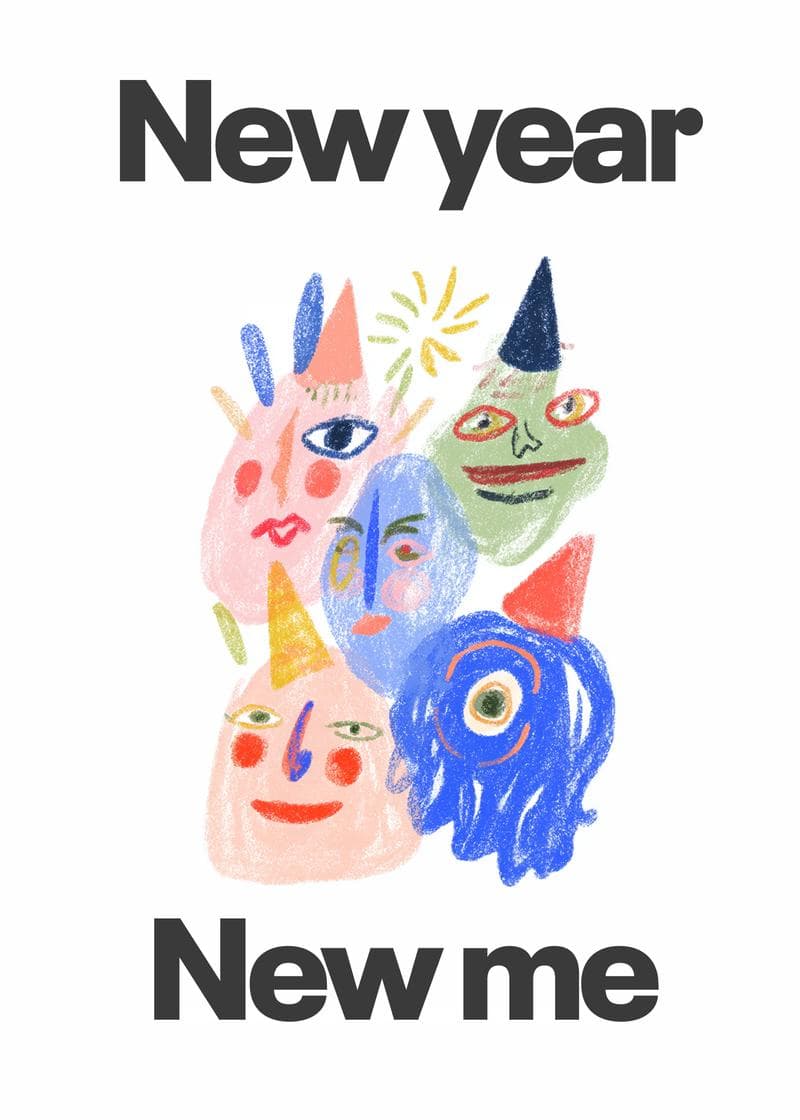 New Year, New Me Celebration card