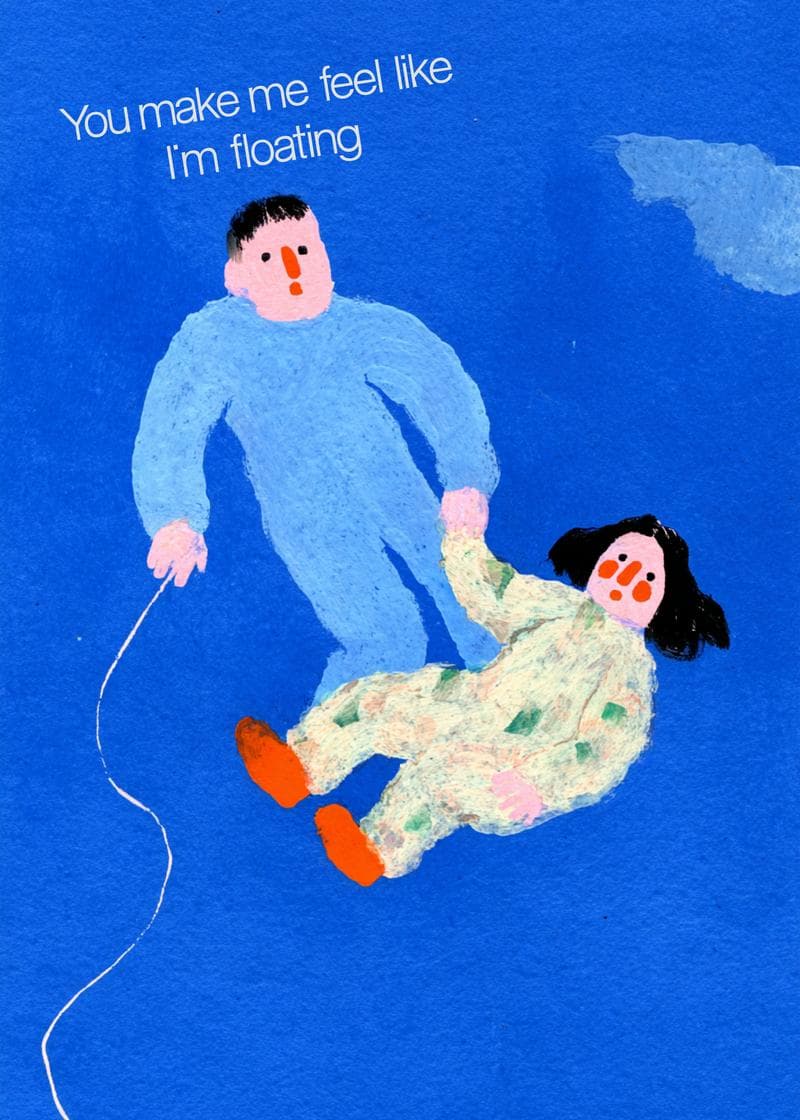 Floating Together Greeting Card card