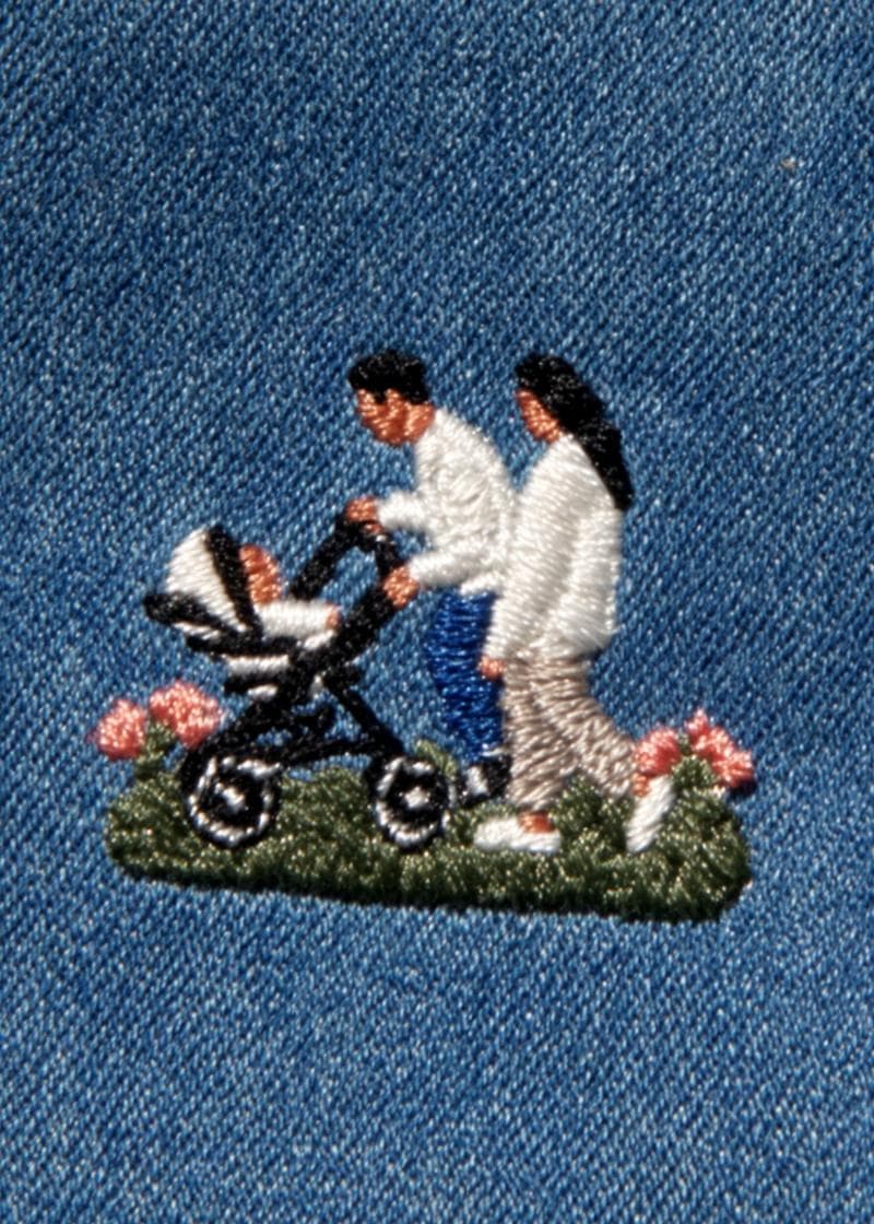 Joyful Family Stroll Embroidery Card card