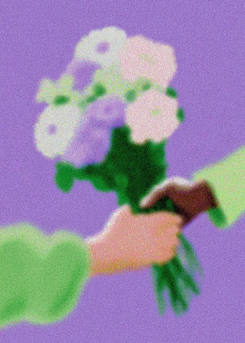 Floral Gesture Greeting Card card